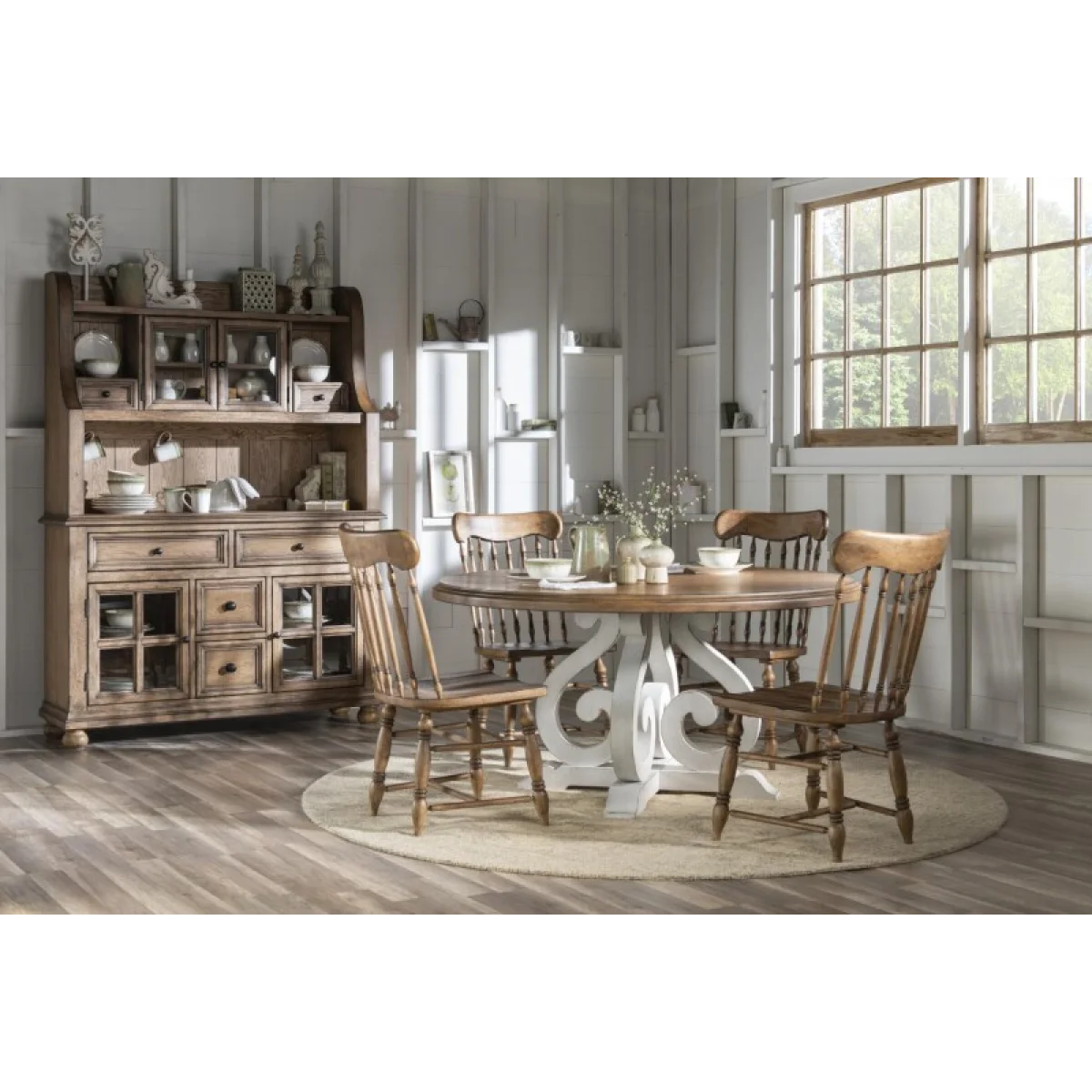 Round Dining Table Dining Tables Barnwood Oak And Picket Fence 9