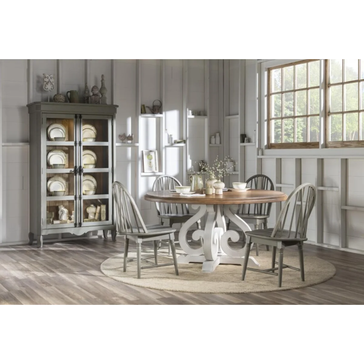 Round Dining Table Dining Tables Barnwood Oak And Picket Fence 10