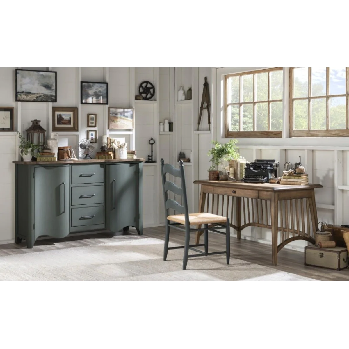 Door Chest 3 Drw Chests Barnwood Oak And Mallard Green 8