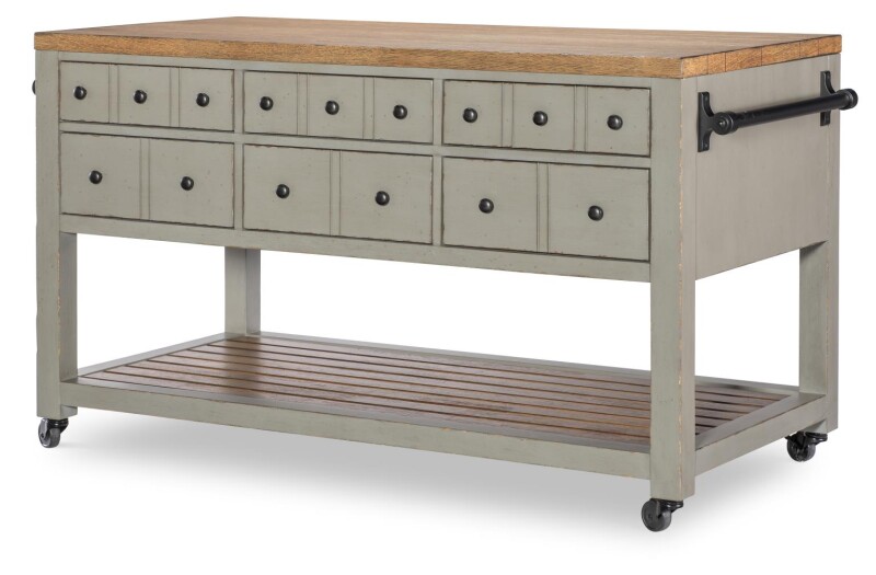 Kitchen Island 6 Drw W/casters