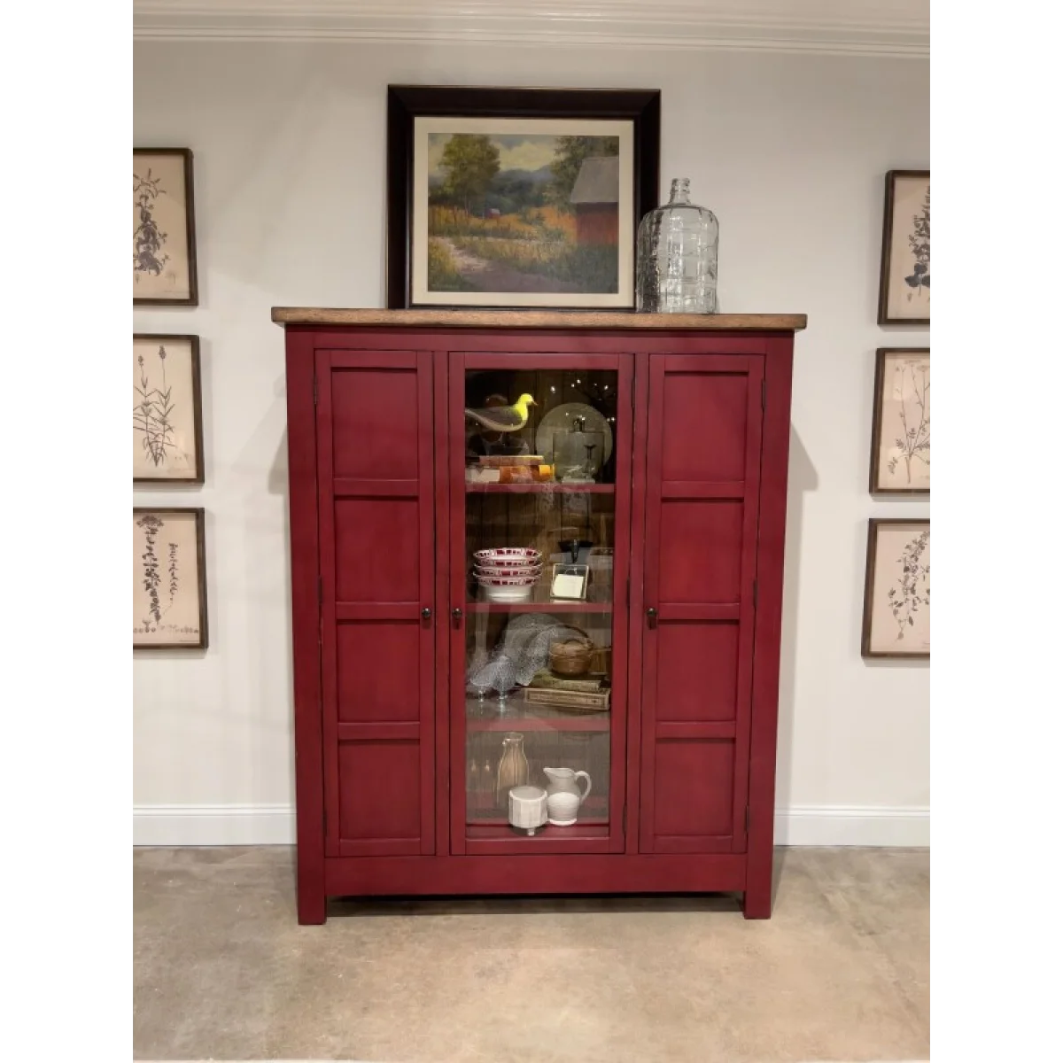 Pie Safe Dining Storage Barnwood Oak And Spiced Apple 6