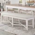 Americana Modern Dining Bench Upholstered 58 In. Chairs & Benches Chairs & Benches 13