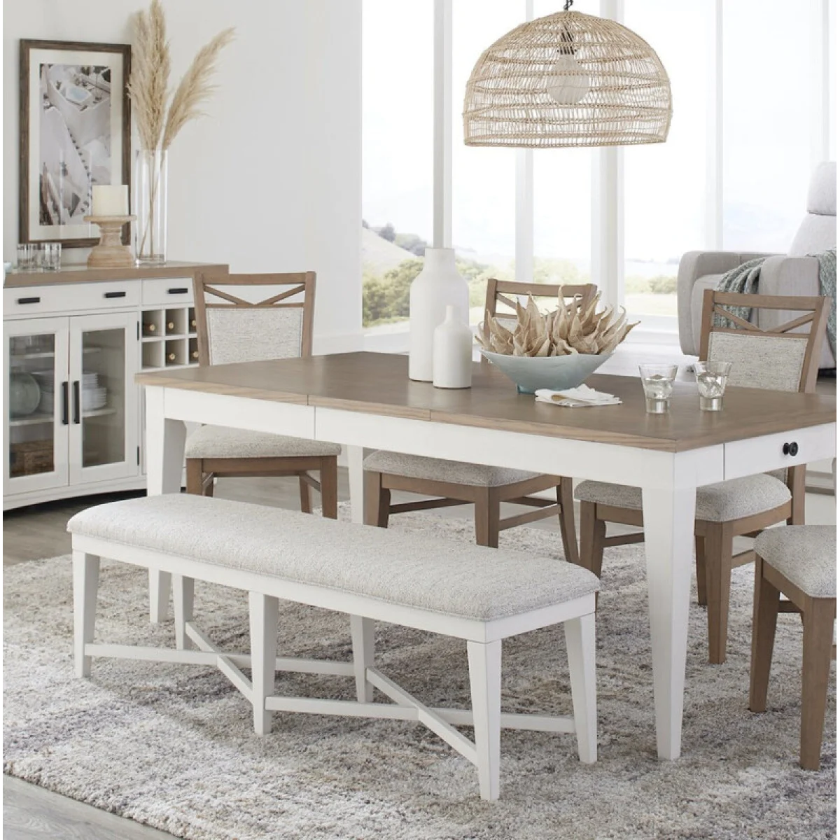 Americana Modern Dining Bench Counter Upholstered 49 In. Chairs & Benches Chairs & Benches 6