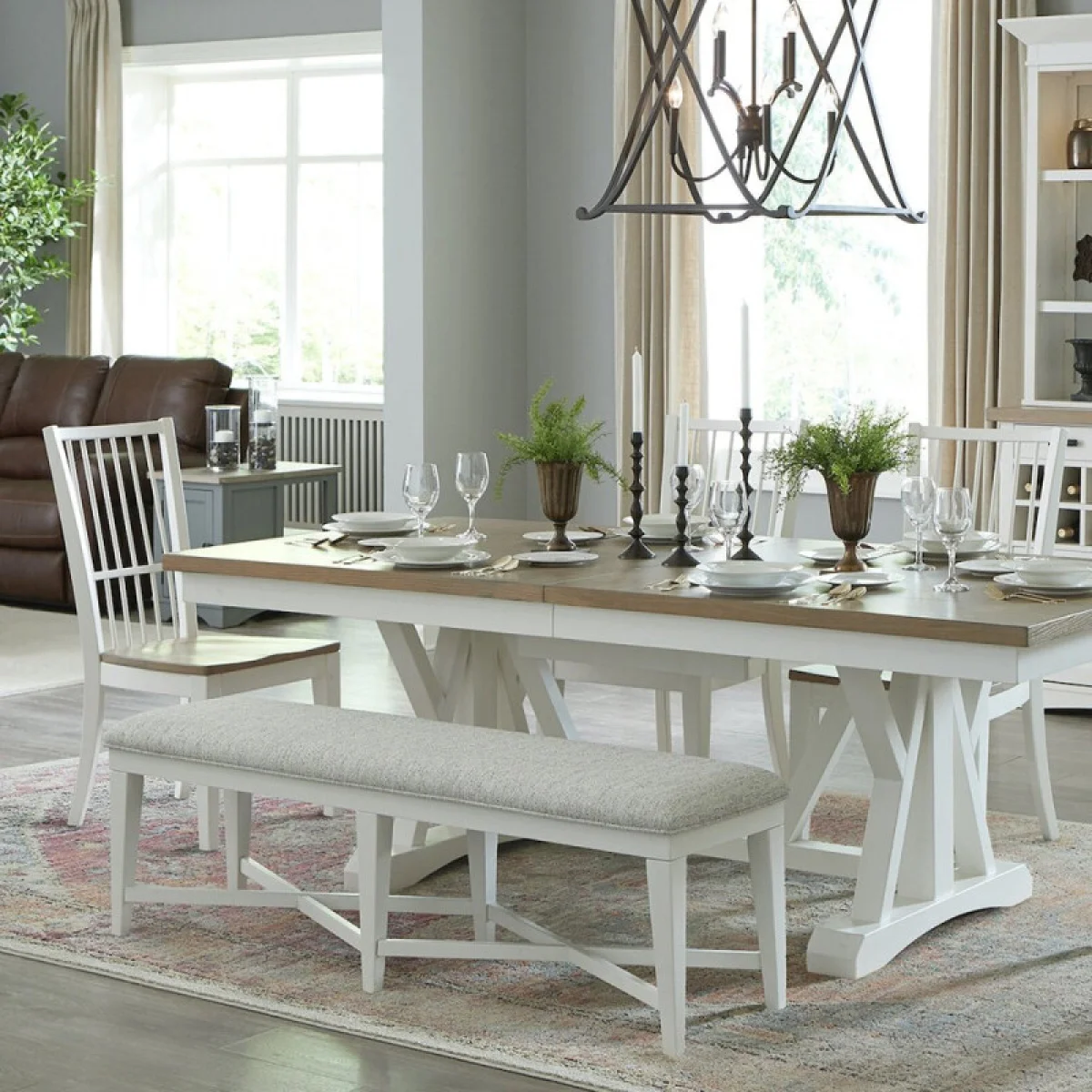 Americana Modern Dining Bench Counter Upholstered 49 In. Chairs & Benches Chairs & Benches 7