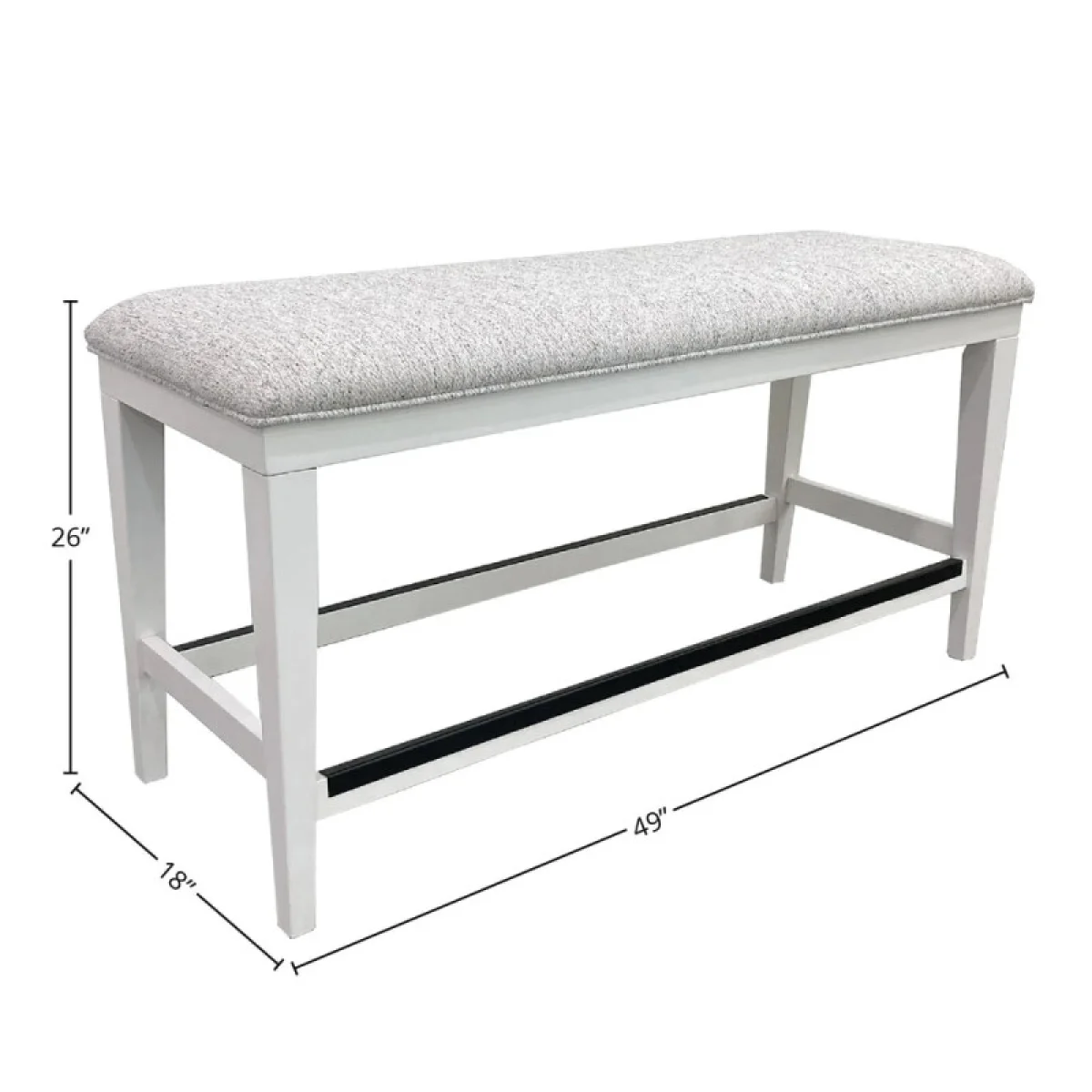Americana Modern Dining Bench Counter Upholstered 49 In. Chairs & Benches Chairs & Benches 9