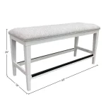 Americana Modern Dining Bench Counter Upholstered 49 In. Chairs & Benches Chairs & Benches 19