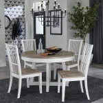 Americana Modern Dining Dining Table 48 In. Round To 66 In. (18 In. Leaf) Dining Tables Cotton 17
