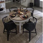 Americana Modern Dining Dining Table 48 In. Round To 66 In. (18 In. Leaf) Dining Tables Cotton 18