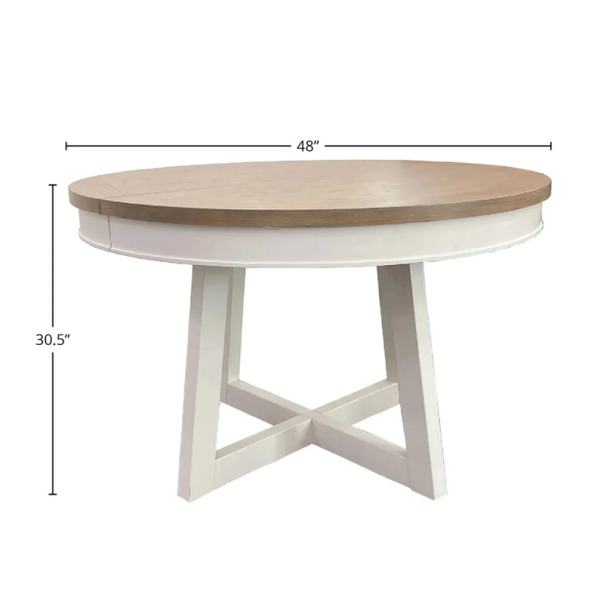 Americana Modern Dining Dining Table 48 In. Round To 66 In. (18 In. Leaf) Dining Tables Cotton 9
