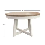 Americana Modern Dining Dining Table 48 In. Round To 66 In. (18 In. Leaf) Dining Tables Cotton 19