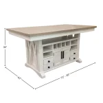 Americana Modern Dining Island Counter Height Table 72 In. X 42 In. To 90 In, (18 In Butterfly Leaf) Dining Tables Cotton 23