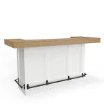 Americana Modern Dining Bar Complete 78 In. With Quartz Barstools Barstools 16