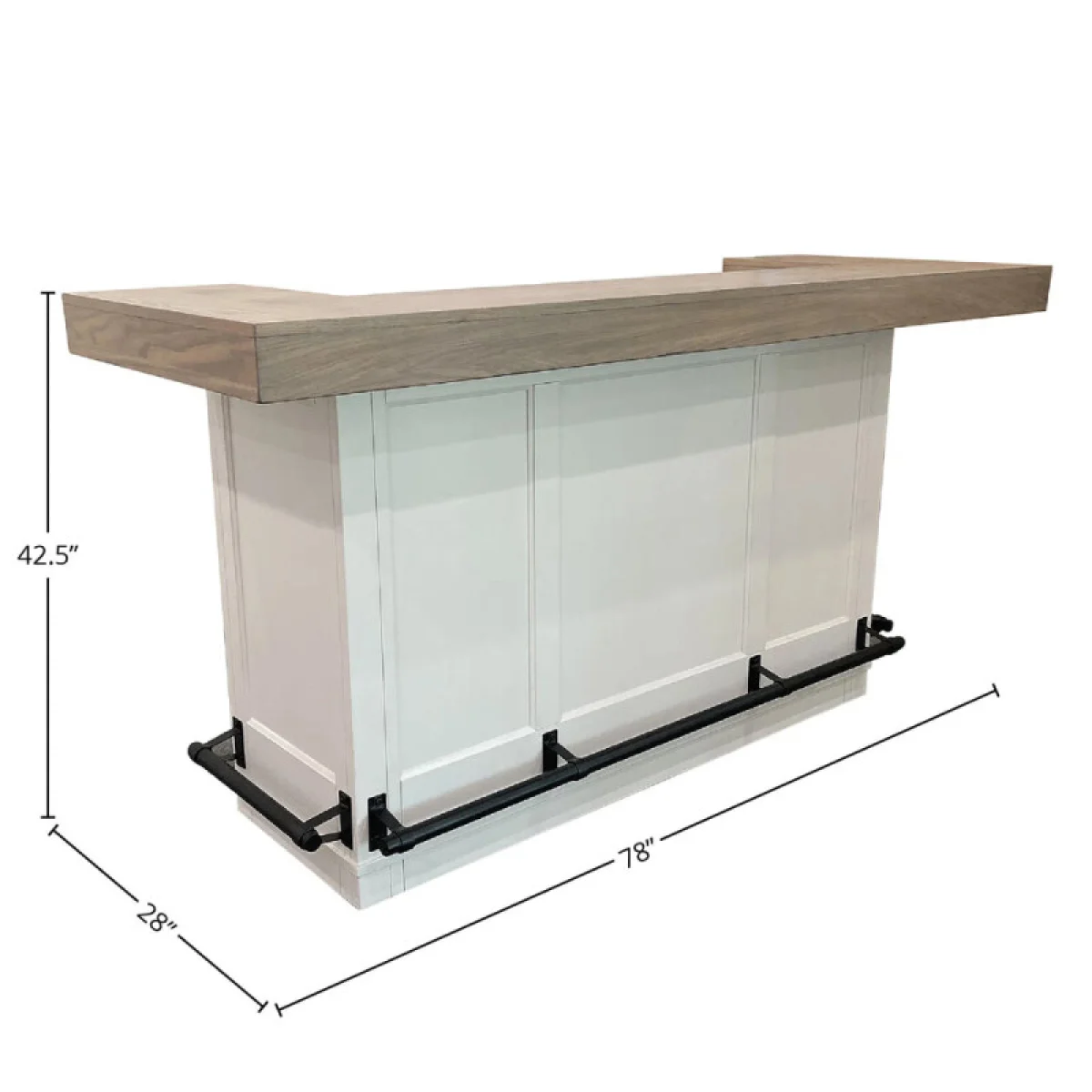 Americana Modern Dining Bar Complete 78 In. With Quartz Barstools Barstools 8