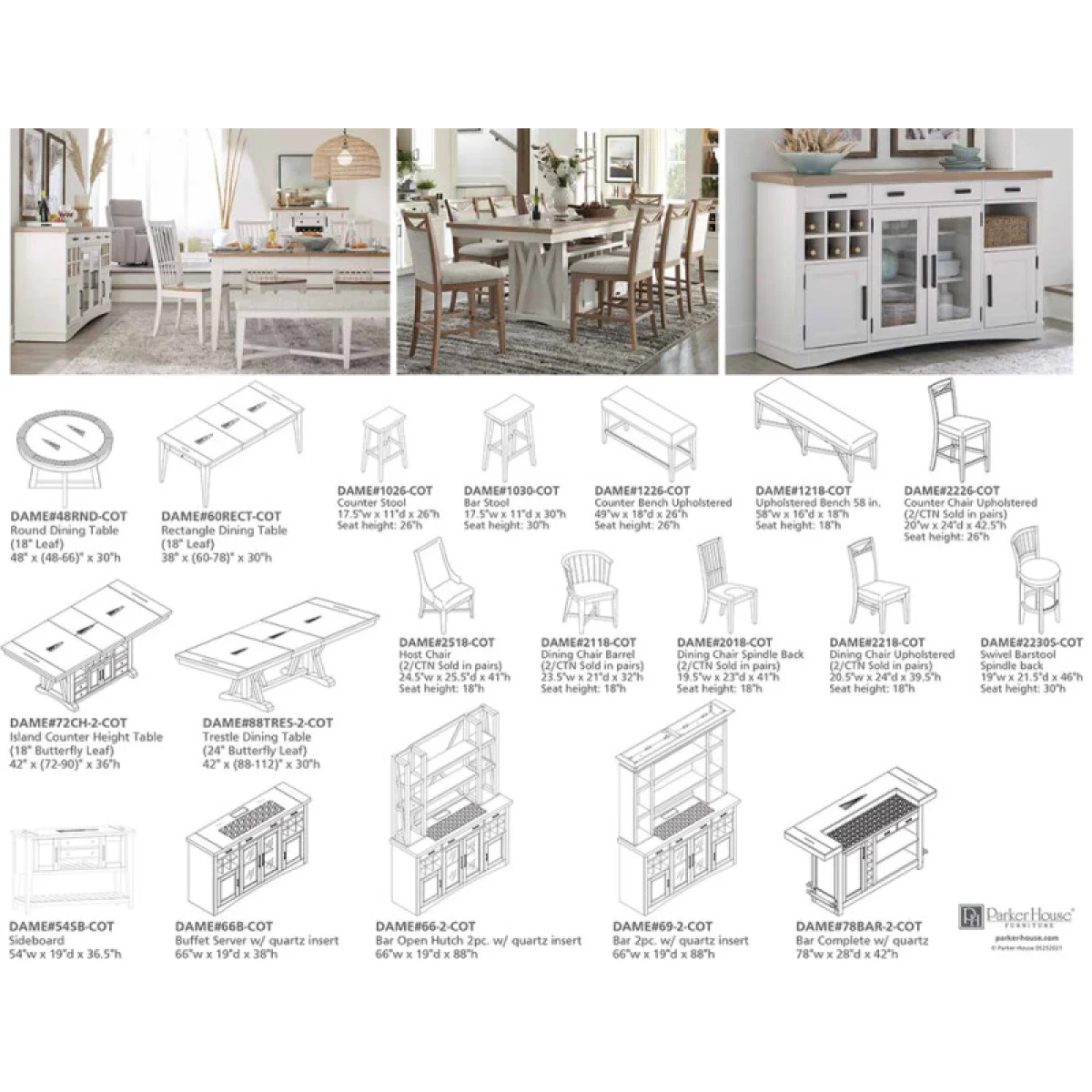 Americana Modern Dining Bar Complete 78 In. With Quartz Barstools Barstools 12