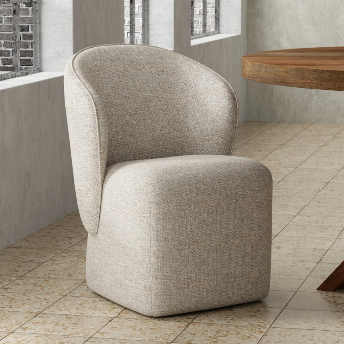 Bongo Quartermaster Linen Dining Chair (2/ctn – Sold In Pairs) Chairs Brown 4