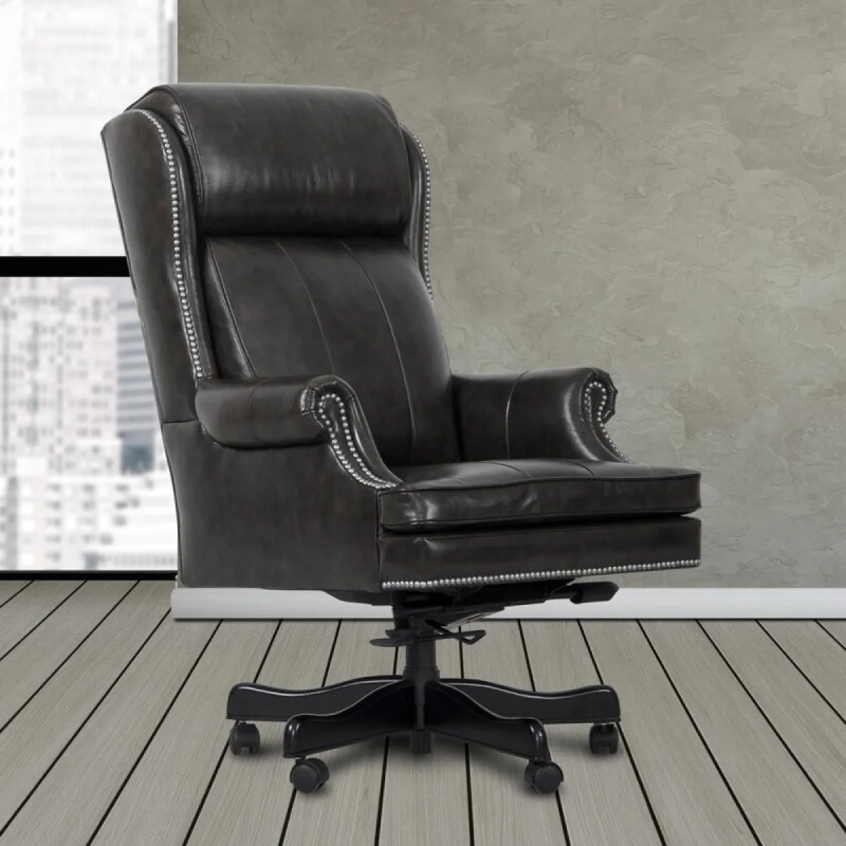 Dc#105-pgr – Desk Chair Leather Desk Chair Office Chairs Gray 4