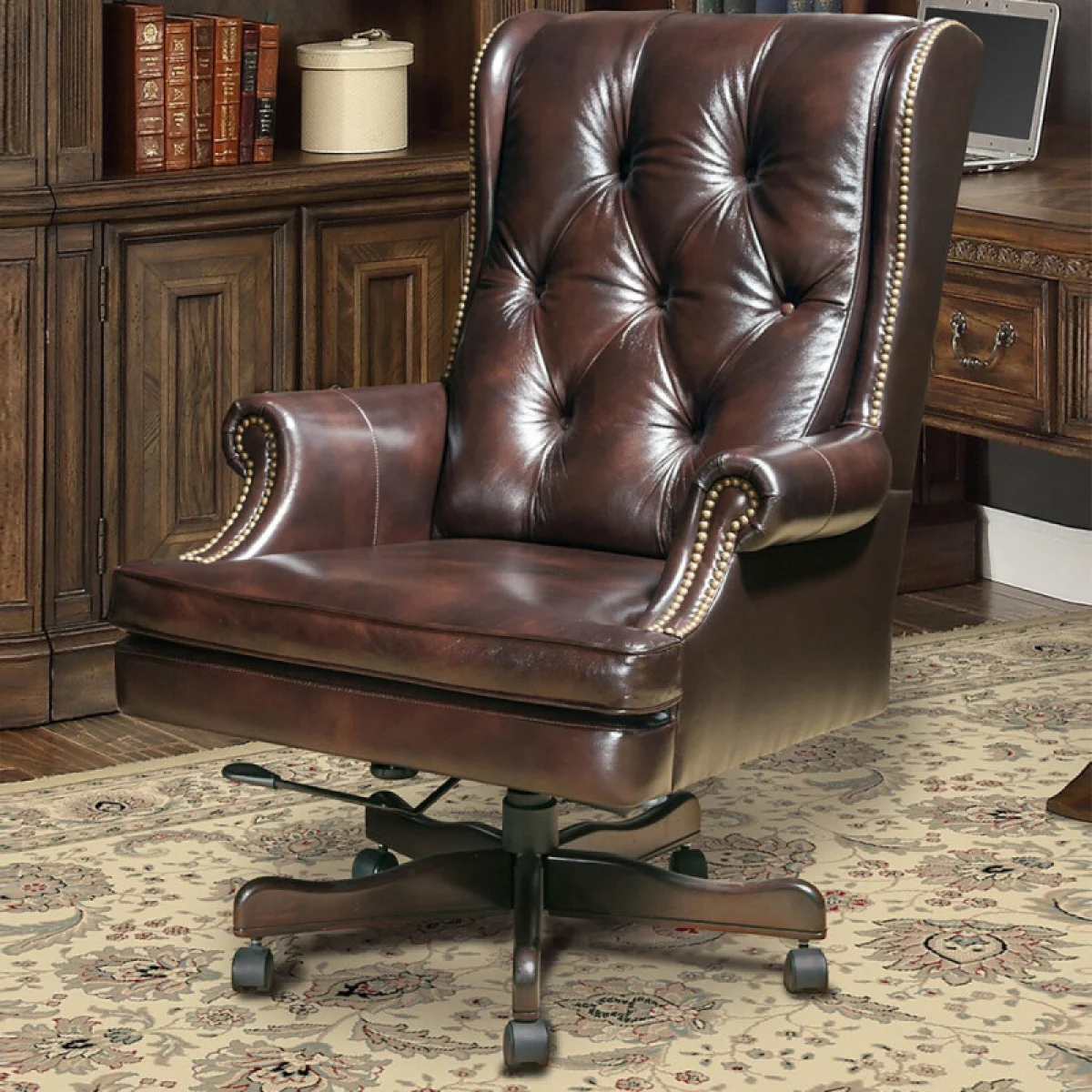 Dc#112-ha – Desk Chair Leather Desk Chair Office Chairs Brown 4