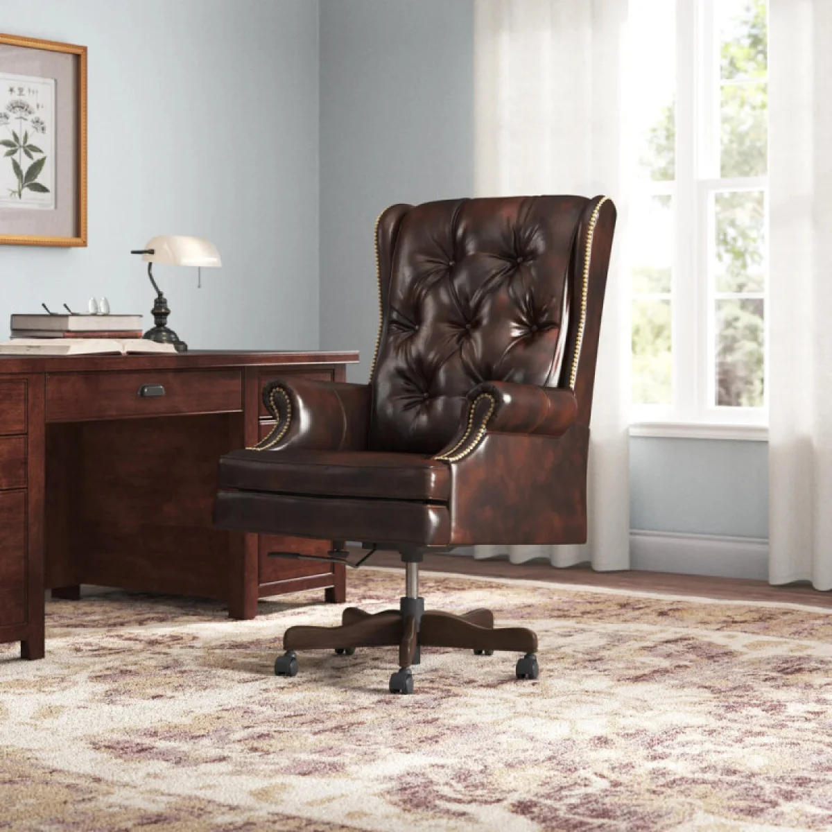 Dc#112-ha – Desk Chair Leather Desk Chair Office Chairs Brown 6