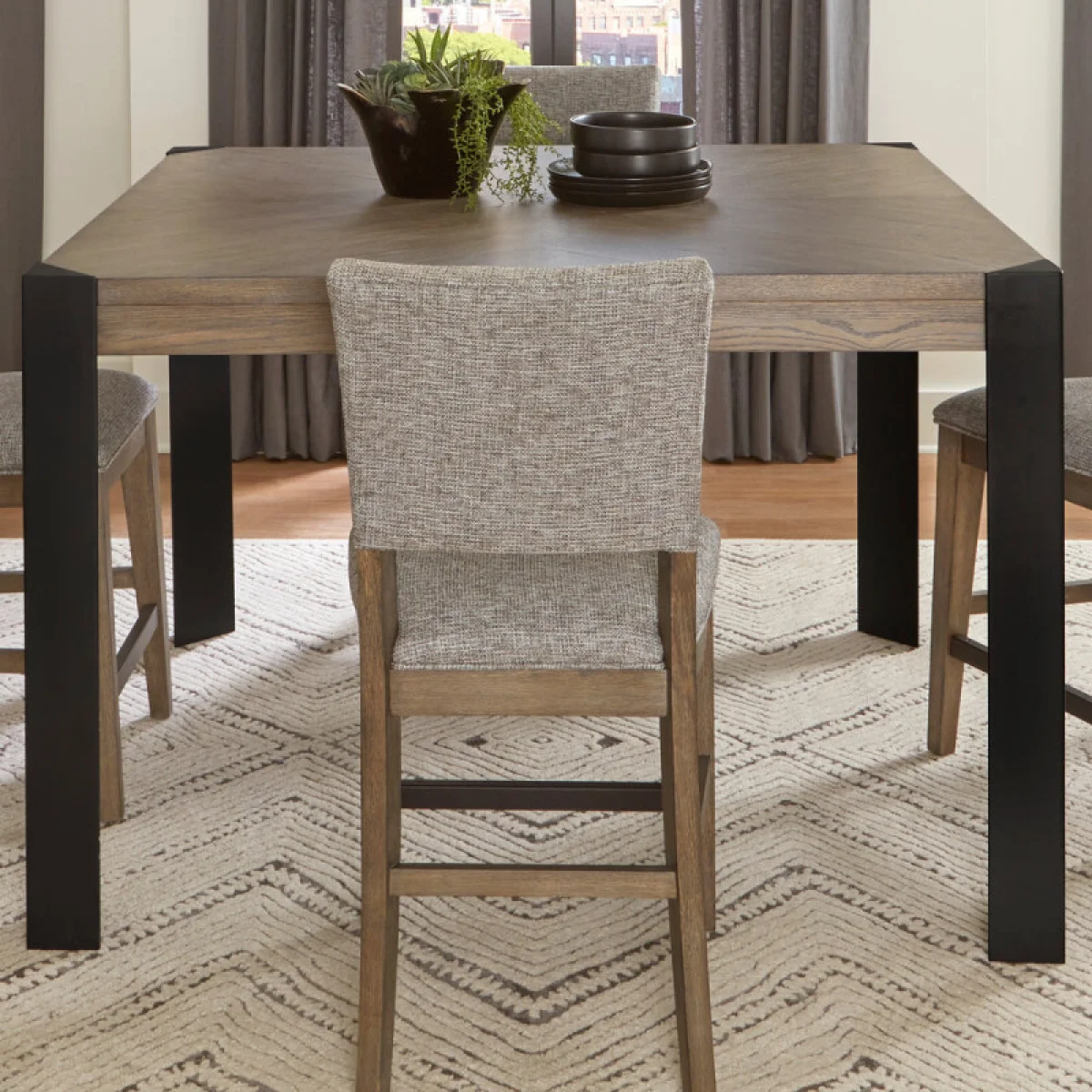 Cedar Fork Dining Square Counter Height Table Dining Tables Brown 4