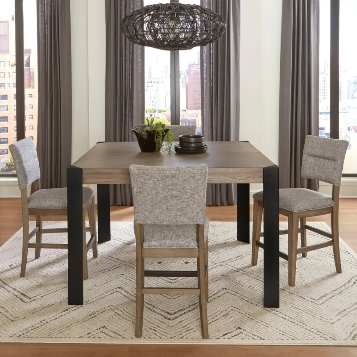 Cedar Fork Dining Square Counter Height Table Dining Tables Brown 7