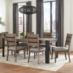 Cedar Fork Dining Rectangle Leg Table Dining Tables Brown 13