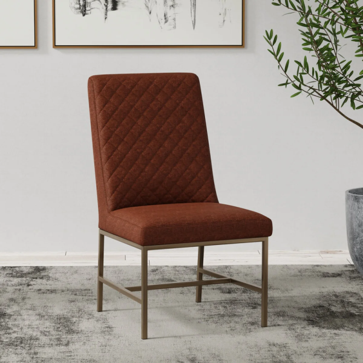 Diamond Elise Rust Dining Chair (2/ctn – Sold In Pairs) Chairs Brown 4