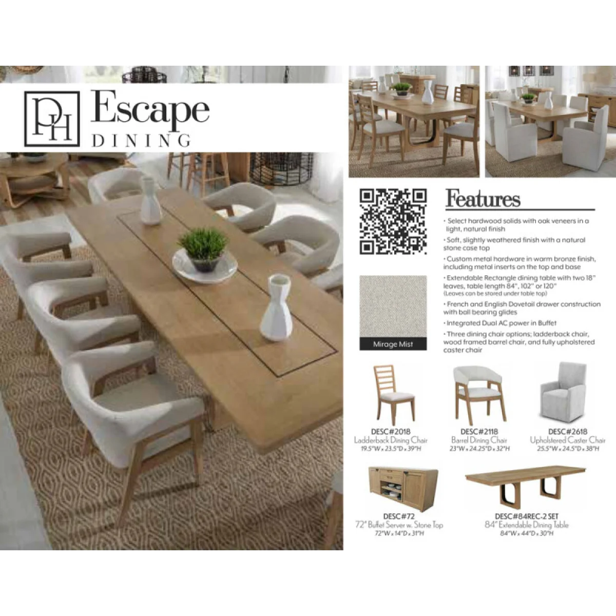 Escape Dining Upholstered Caster Chair Chairs & Benches Chairs & Benches 10