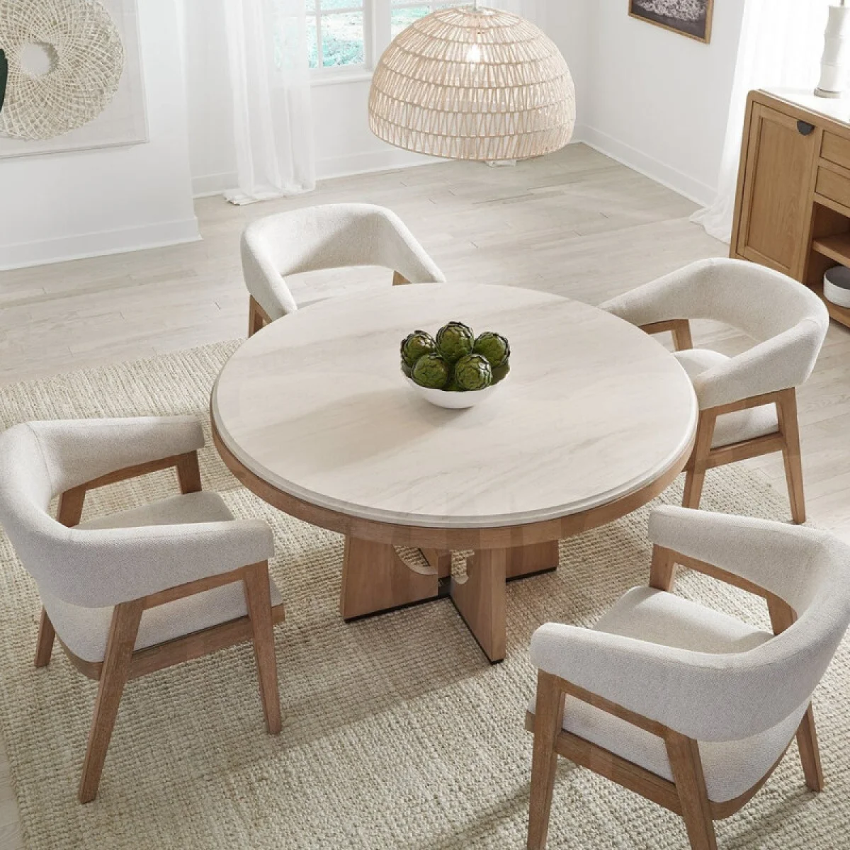 Escape Dining 54″ Round Table Dining Tables Cream 4