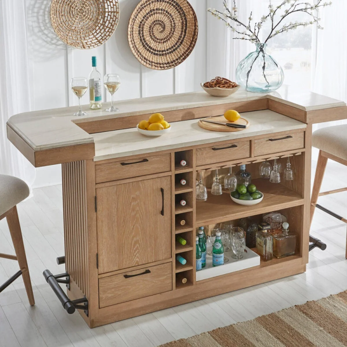 Escape Dining 78″ Bar With Stone Top Bar Furniture Bar Furniture 4