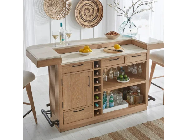 Escape Dining 78″ Bar With Stone Top Bar Furniture Bar Furniture