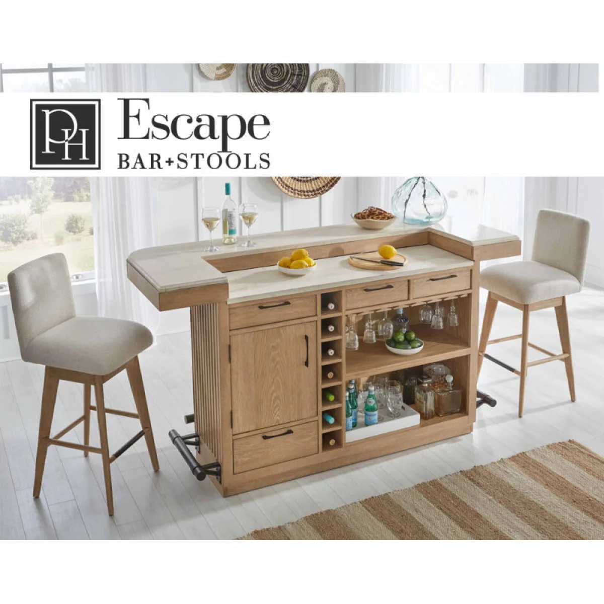 Escape Dining 78″ Bar With Stone Top Bar Furniture Bar Furniture 12