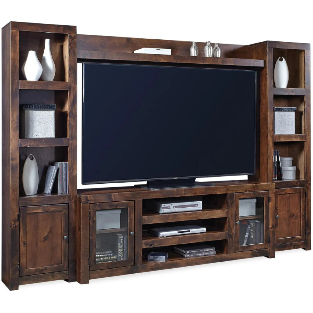 Contemporary Alder 72″ Console W/ Doors Entertainment Stands Aspen Home 4