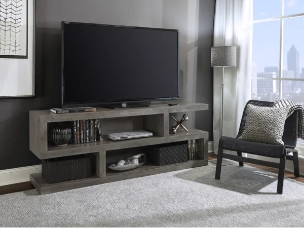 Contemporary Alder 74″ Open S Console Entertainment Stands Aspen Home 12