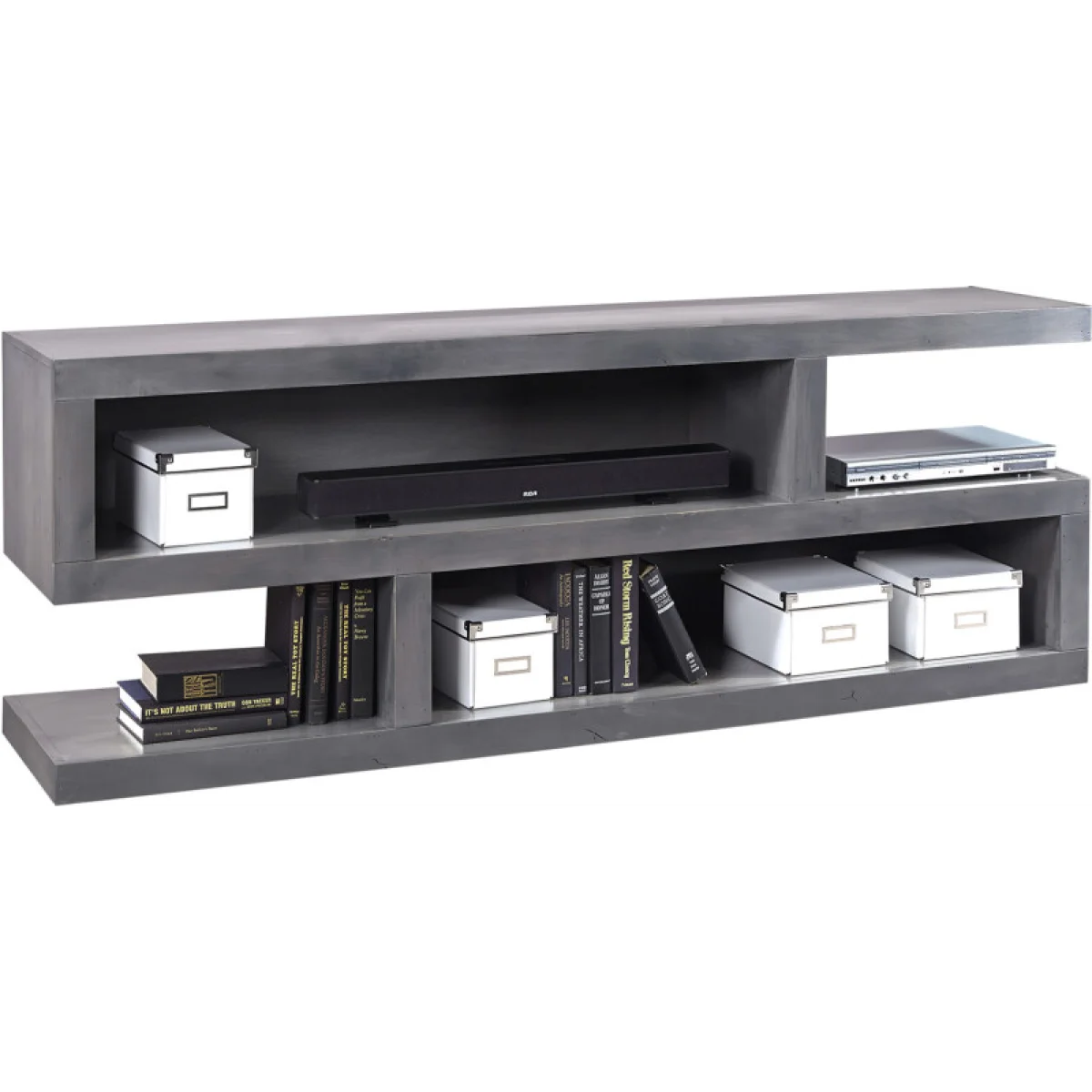 Contemporary Alder 74″ Open S Console Entertainment Stands Aspen Home 4