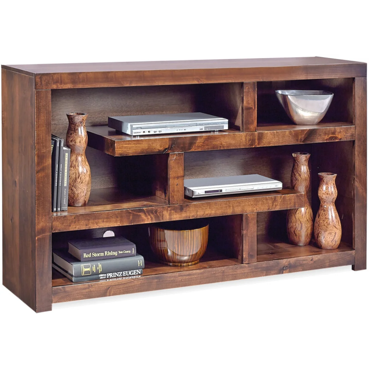 Contemporary Alder 60″ Open Console DL1371GRP Entertainment Stands Aspen Home 4