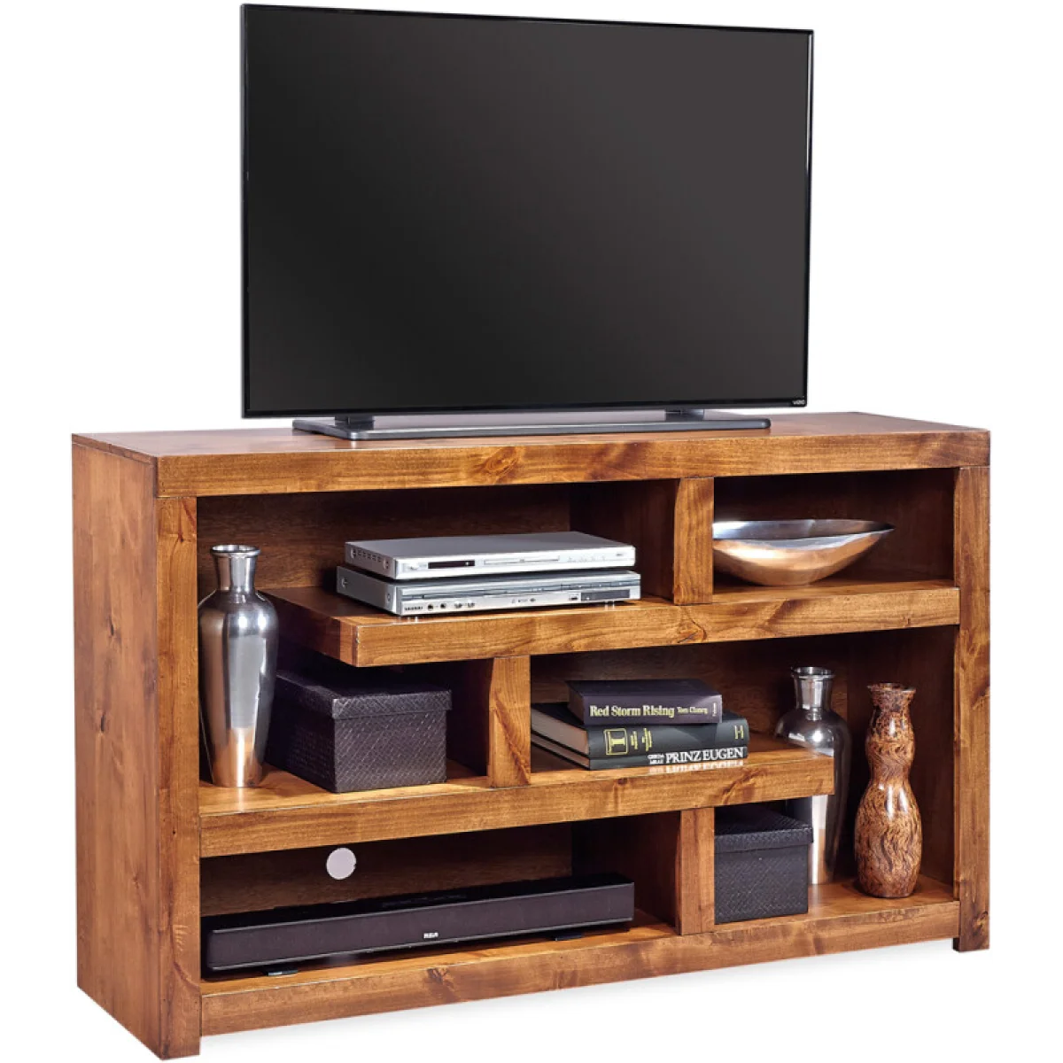 Contemporary Alder 60″ Open Console DL1371GRP Entertainment Stands Aspen Home 6