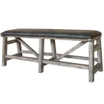 Lodge Dining Bench Counter Upholstered 60 In. Chairs & Benches Brown 12