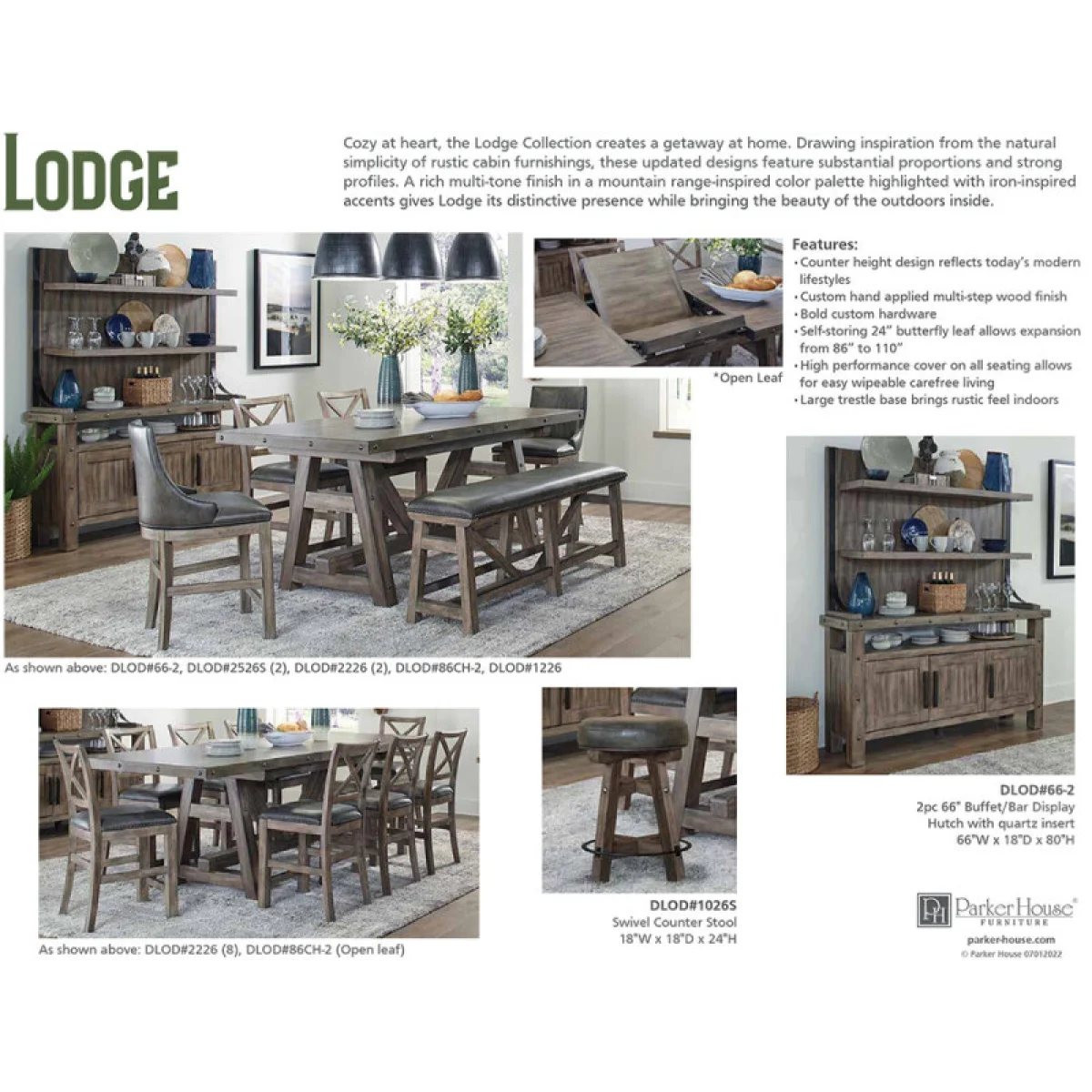 Lodge Dining Swivel Counter Sling Chair (2/ctn Sold In Pairs) Chairs & Benches Brown 7