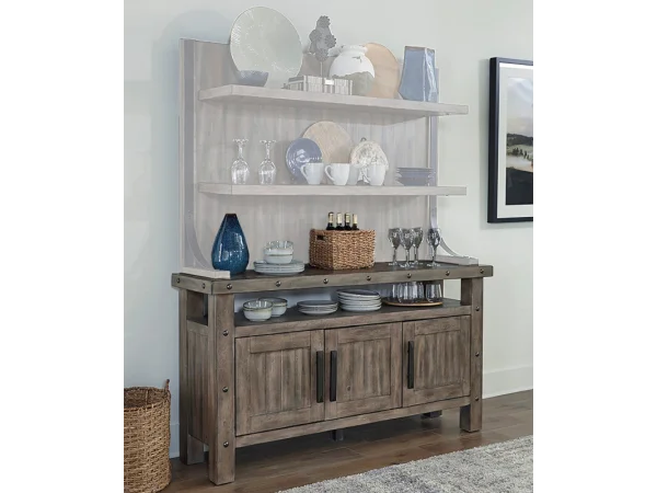 Lodge Dining Buffet Server 66 In. X 18 In. Dining Storage Brown