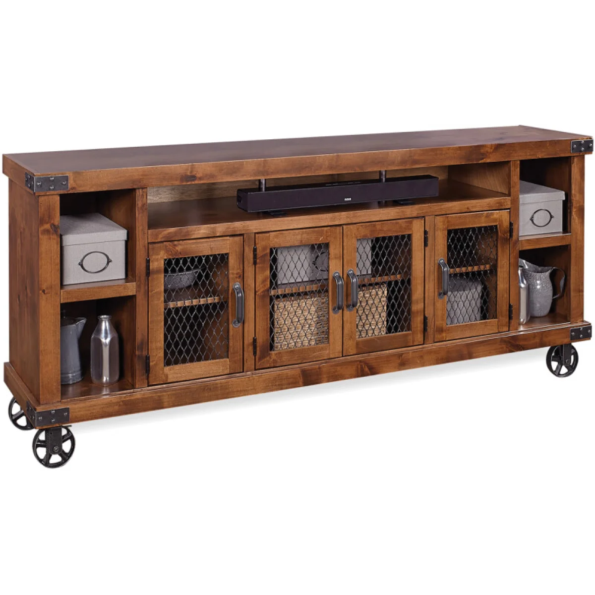 Industrial 84″ Console Entertainment Stands Aspen Home 4