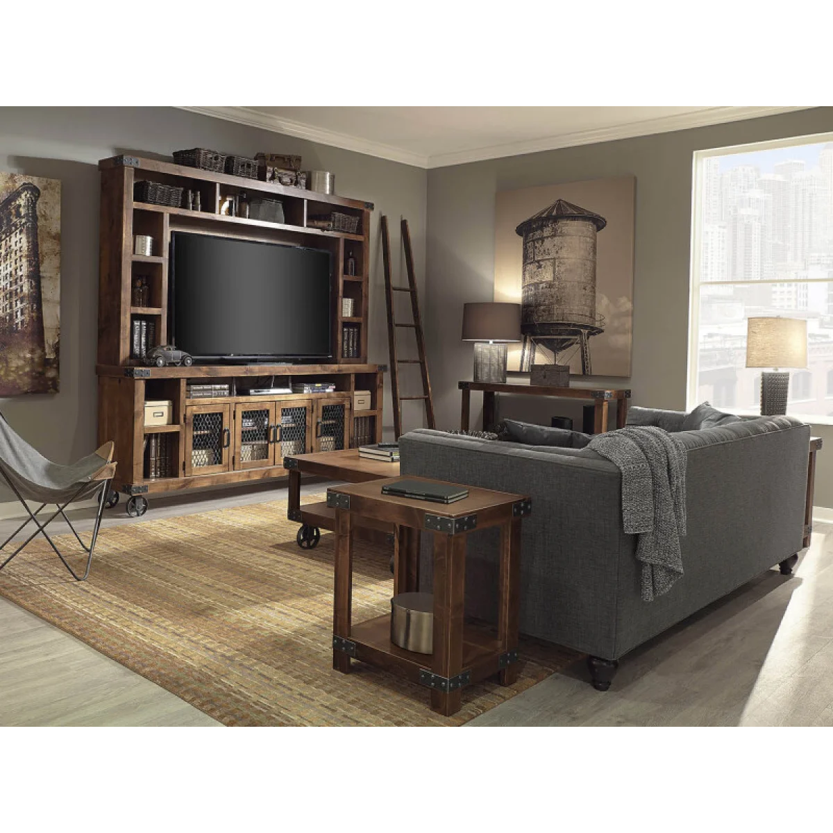 Industrial Hutch Entertainment Stands Aspen Home 8