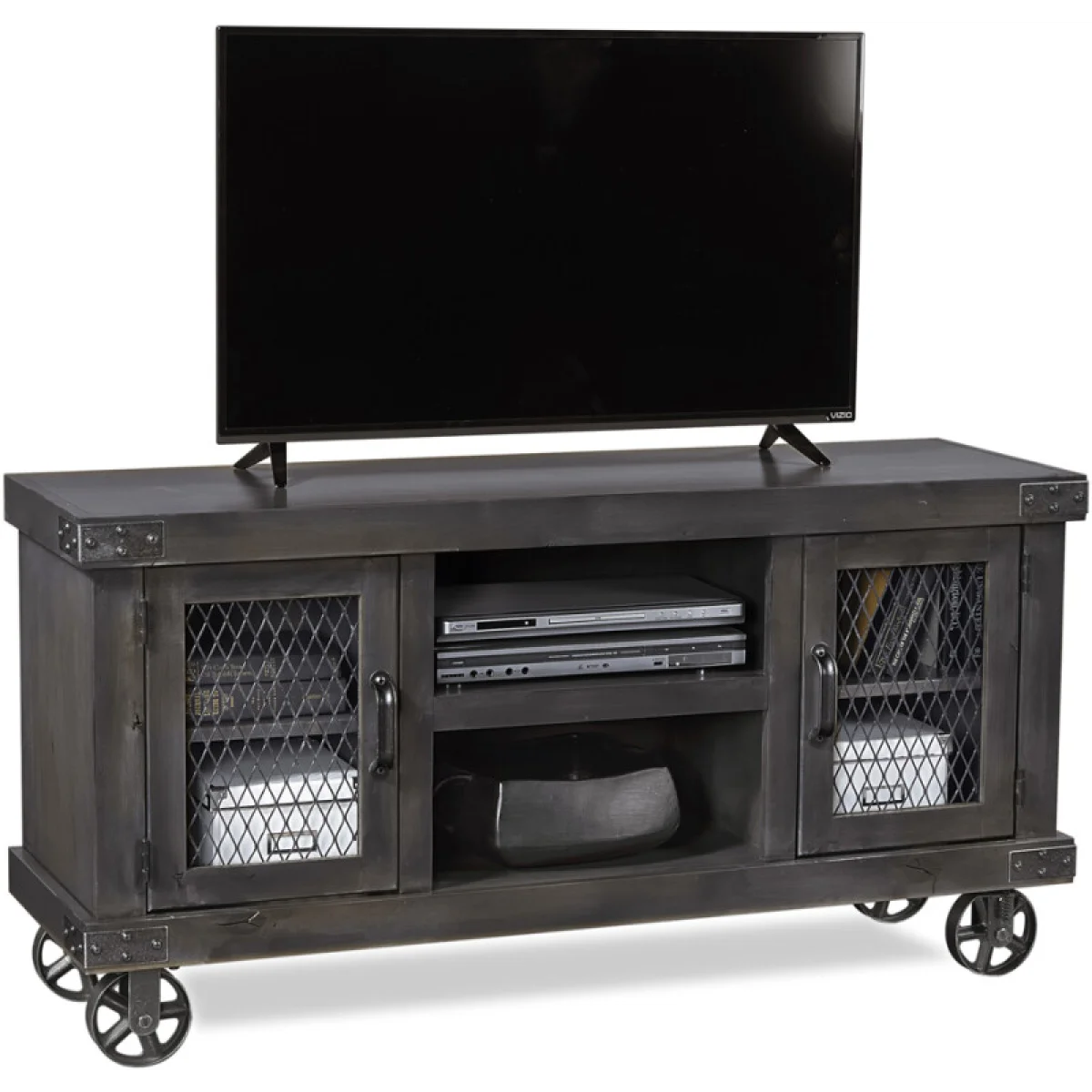 Industrial 55″ Console DN1055-FRT Entertainment Stands Aspen Home 8