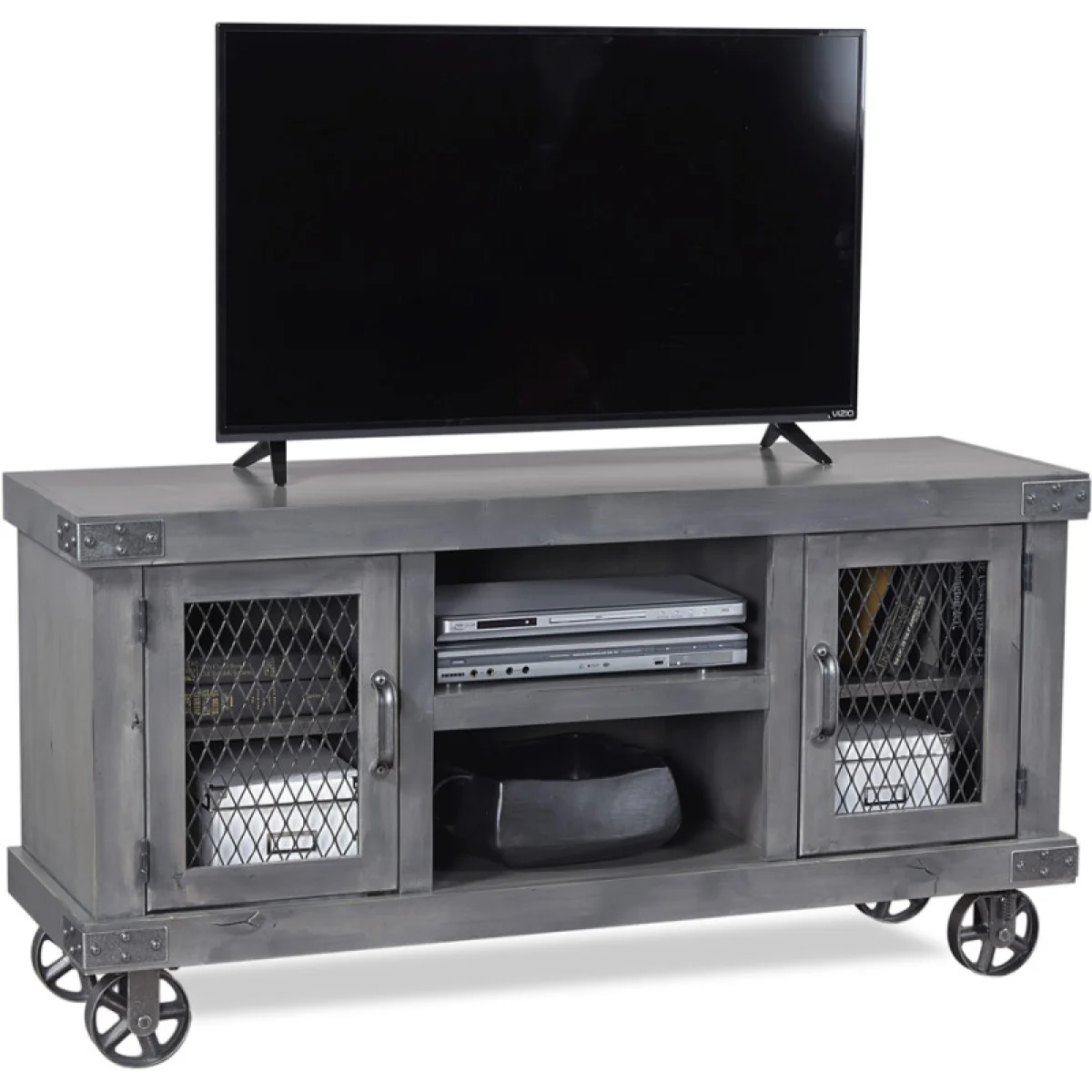 Industrial 55″ Console DN1055-FRT Entertainment Stands Aspen Home 9