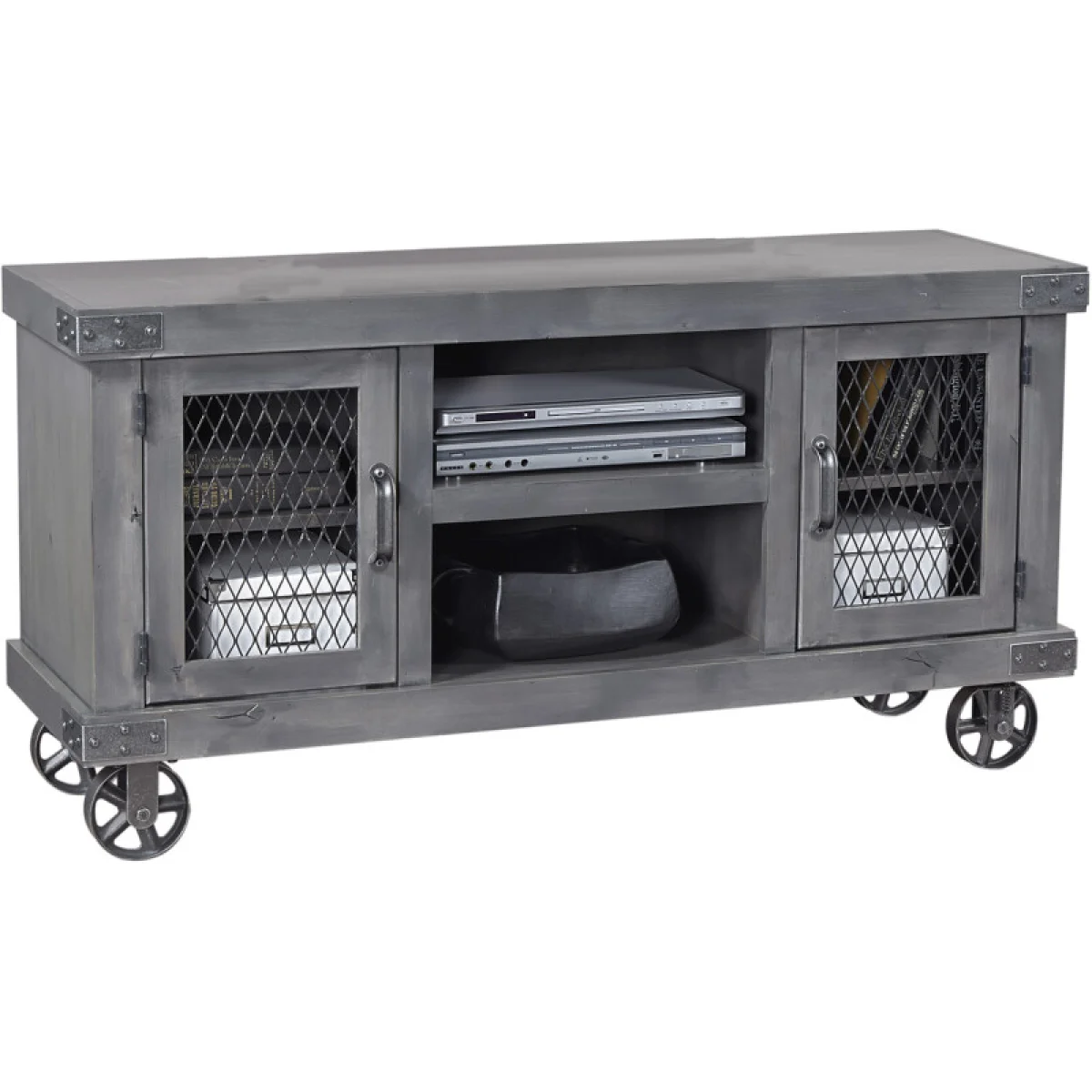 Industrial 55″ Console Entertainment Stands Aspen Home 12