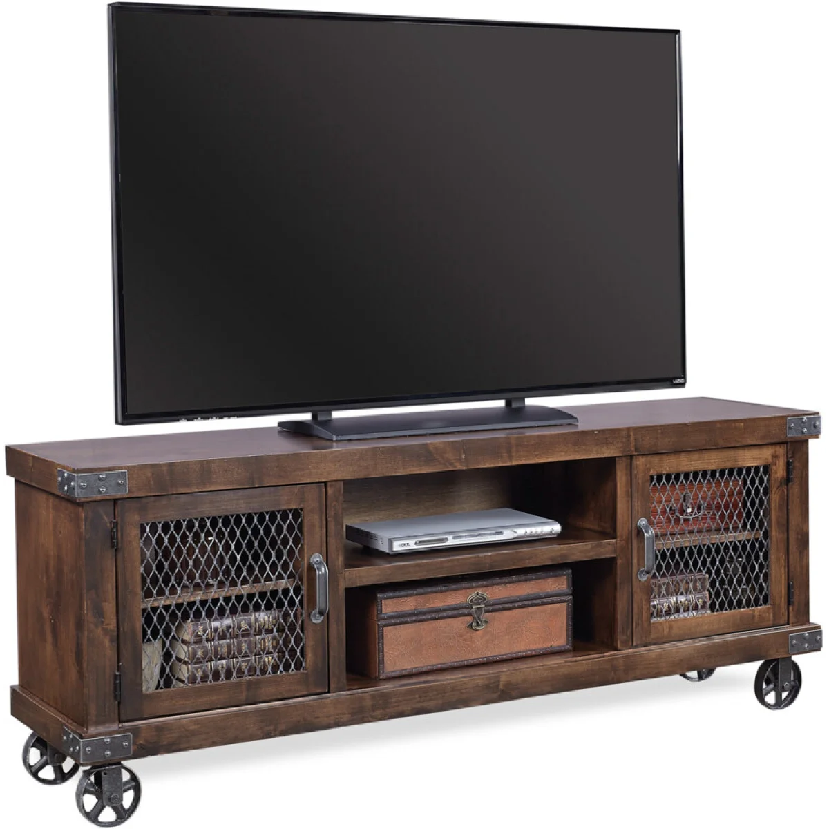 Industrial 74″ Console DN1074-FRT Entertainment Stands Aspen Home 9