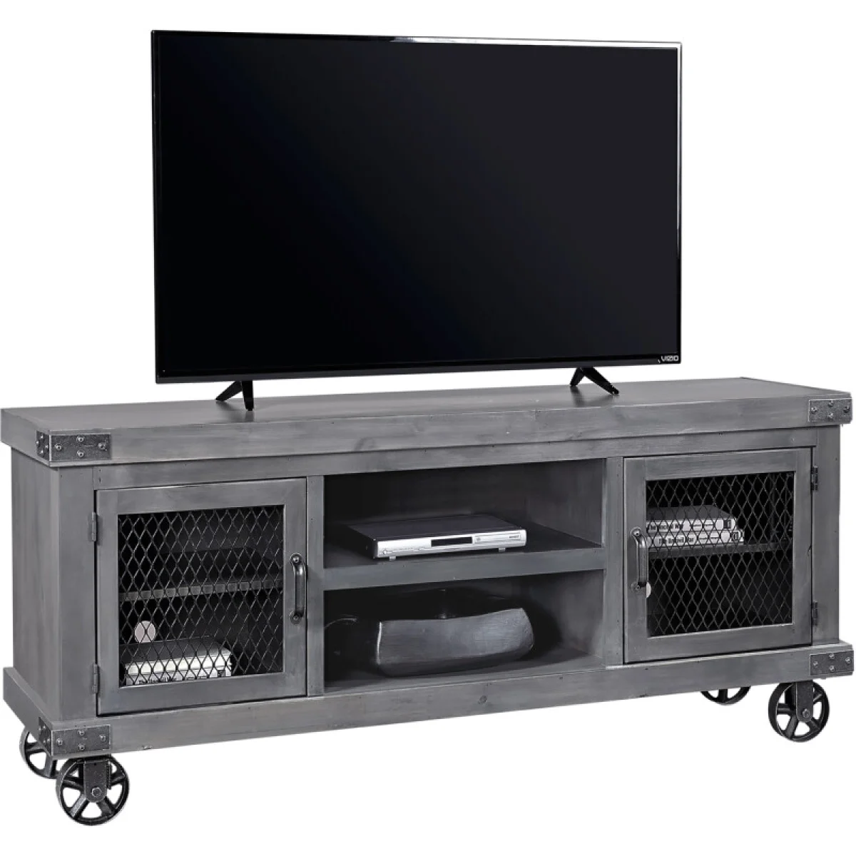 Industrial 74″ Console Entertainment Stands Aspen Home 8