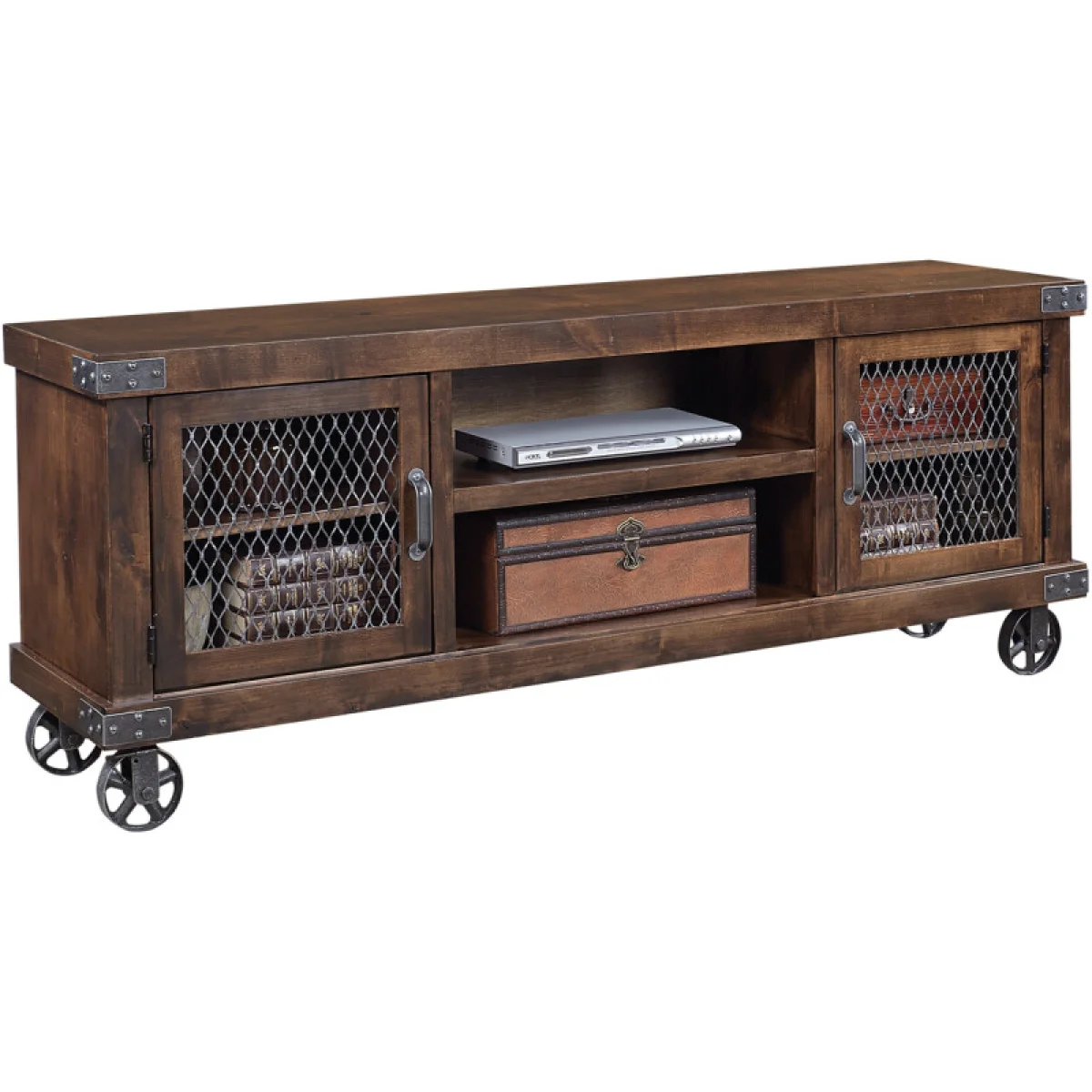 Industrial 74″ Console Entertainment Stands Aspen Home 10