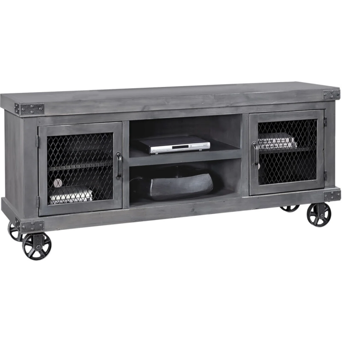 Industrial 74″ Console Entertainment Stands Aspen Home 11