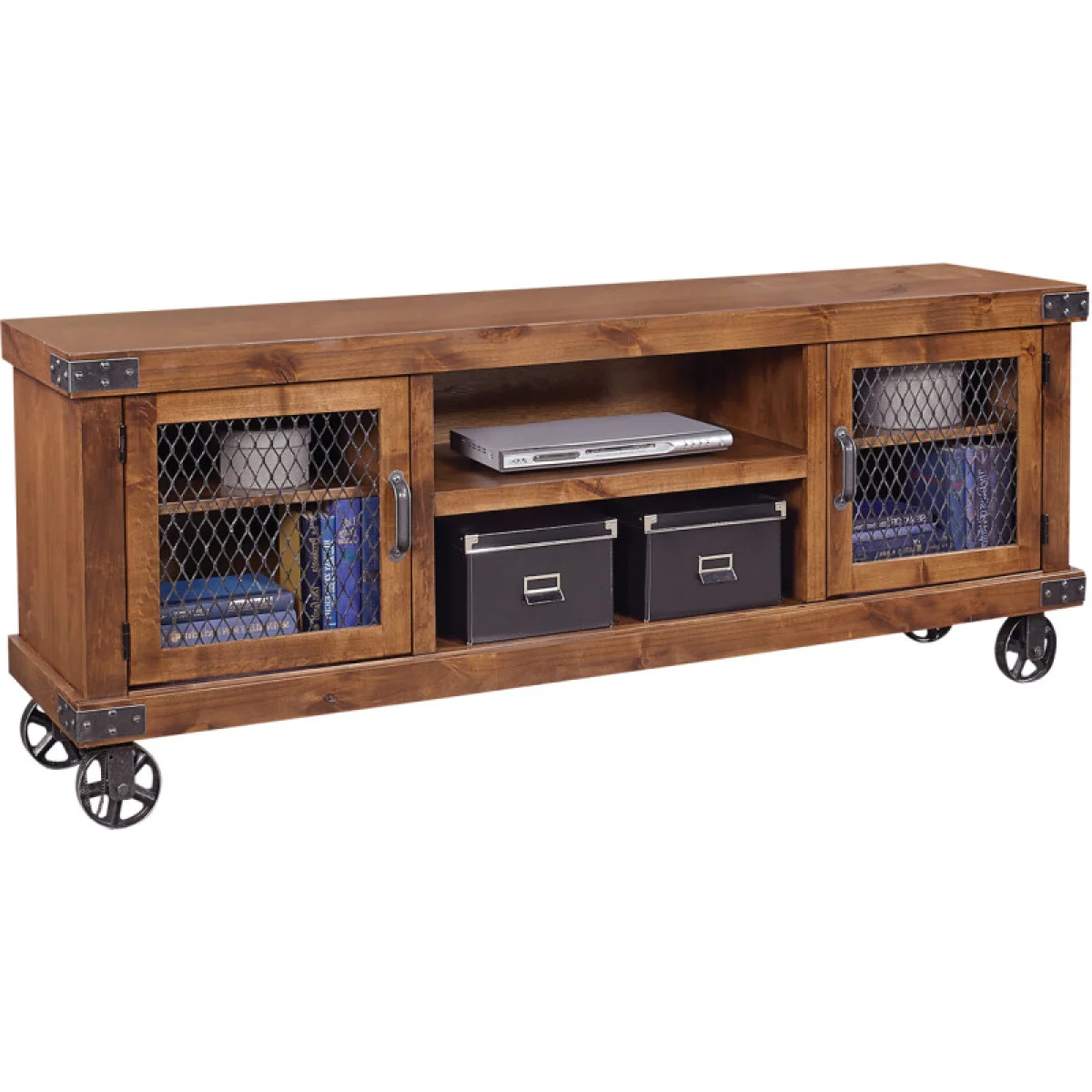 Industrial 74″ Console Entertainment Stands Aspen Home 12