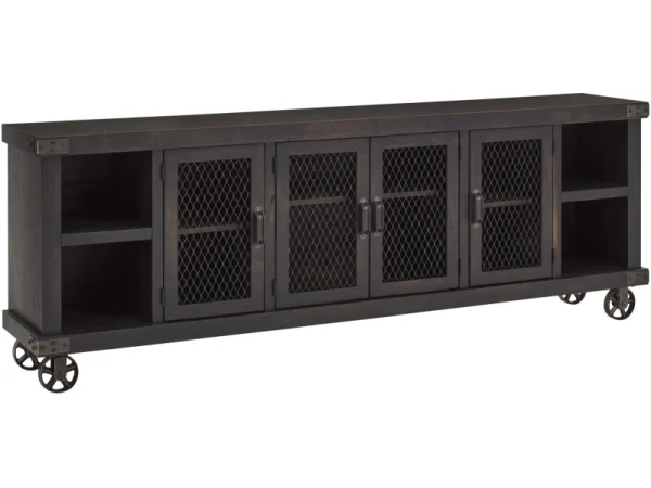 Industrial 96″ Console W/ 4 Doors DN1270-FRT Entertainment Stands Aspen Home